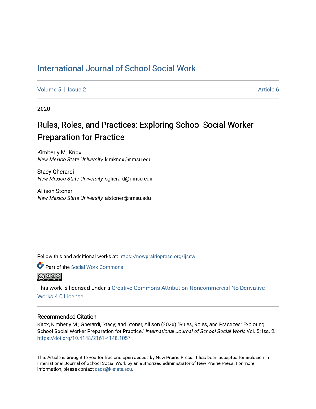Exploring School Social Worker Preparation for Practice