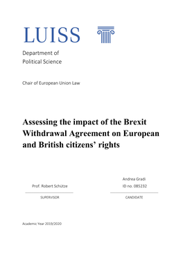 Assessing the Impact of the Brexit Withdrawal Agreement on European and British Citizens’ Rights