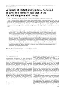 A Review of Spatial and Temporal Variation in Grey and Common Seal Diet in the United Kingdom and Ireland Susie L