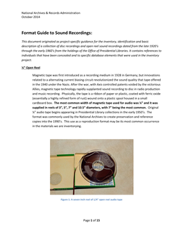 Format Guide to Sound Recordings