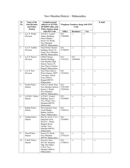 Navi Mumbai District – Maharashtra