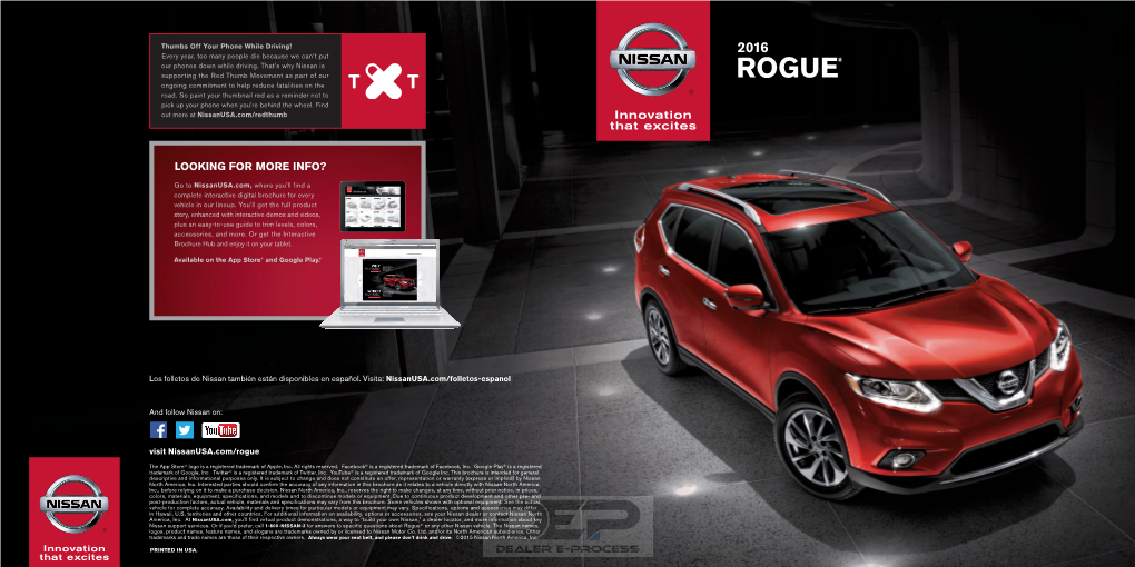 2016 Nissan Rogue.® Slide Into Gear and Explore a Life of POSSIBILITIES