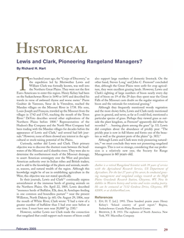 Historical Lewis and Clark, Pioneering Rangeland Managers? by Richard H