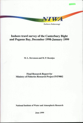 Inshore Trawl Survey of the Canterbury Bight and Pegasus Bay, December 1998-January 1999