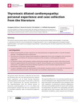 Thyrotoxic Dilated Cardiomyopathy: Personal Experience and Case Collection from the Literature