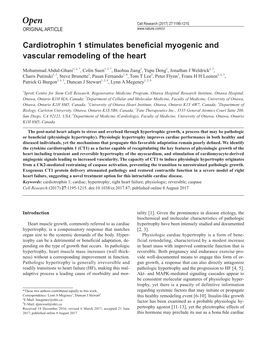 Cardiotrophin 1 Stimulates Beneficial Myogenic and Vascular Remodeling of the Heart