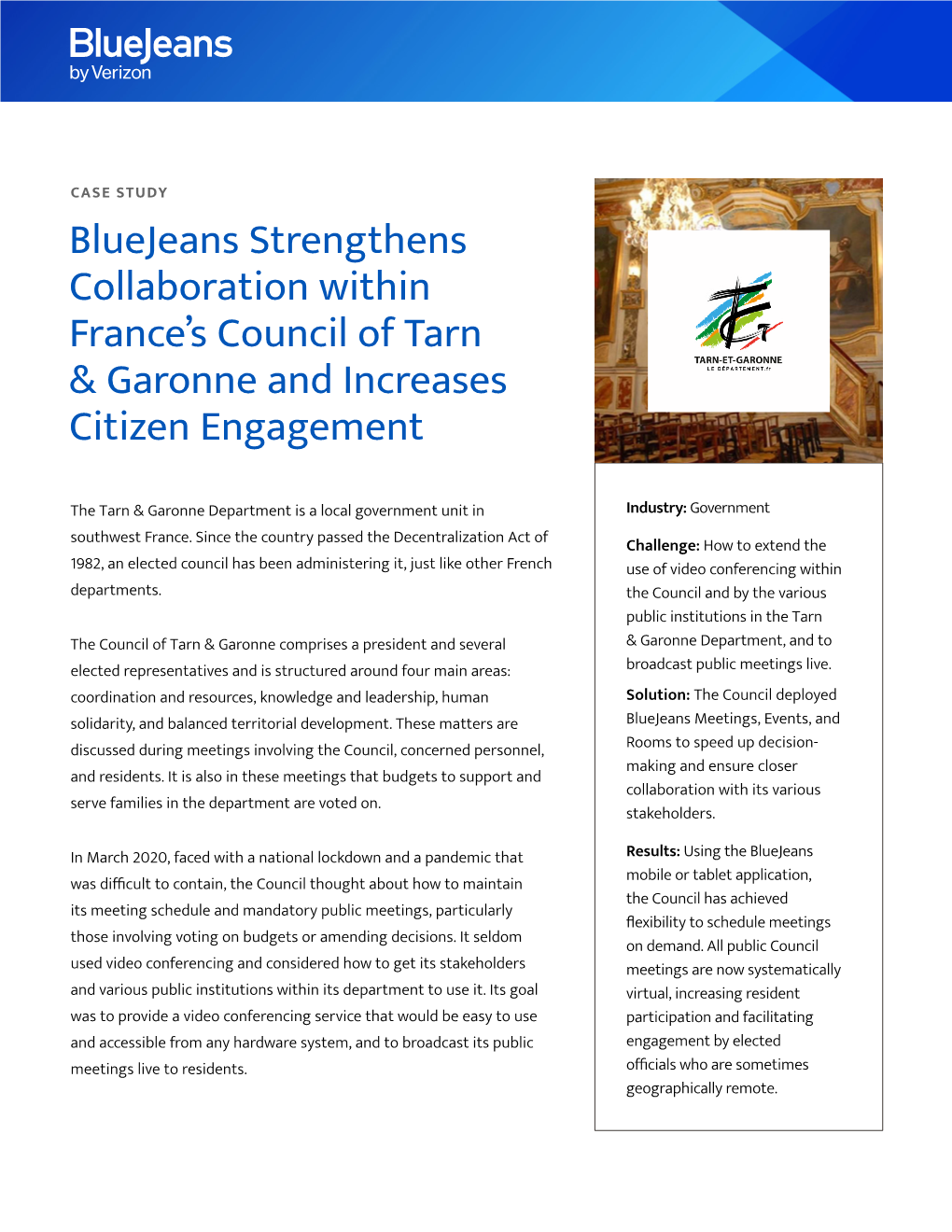 Bluejeans Strengthens Collaboration Within France's Council of Tarn