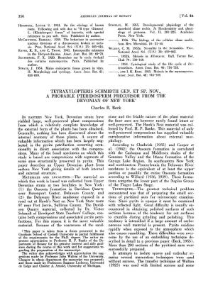 TETRAXYLOPTERIS SCHMIDTII GEN. ET SP. NOV., a PROBABLE PTERIDOSPERM PRECURSOR from the DEVONIAN of NEW YORK' Charles B