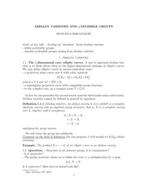 ABELIAN VARIETIES and P-DIVISIBLE GROUPS