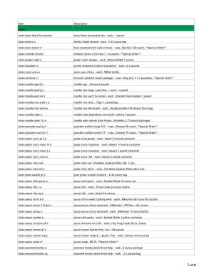 Retail Product List-Sheet1