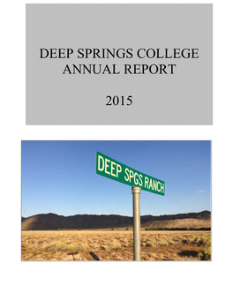 Deep Springs College Annual Report 2015