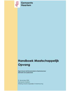 Handboek Maatschappelijke Opvang Versie December 2020