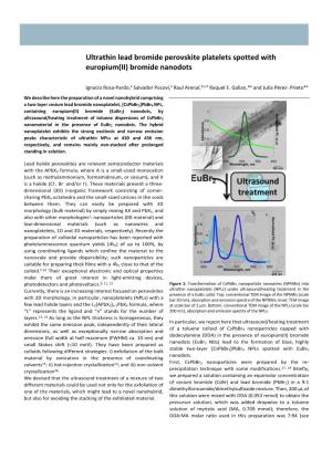 Ultrathin Lead Bromide Perovskite Platelets Spotted with Europium(II) Bromide Nanodots