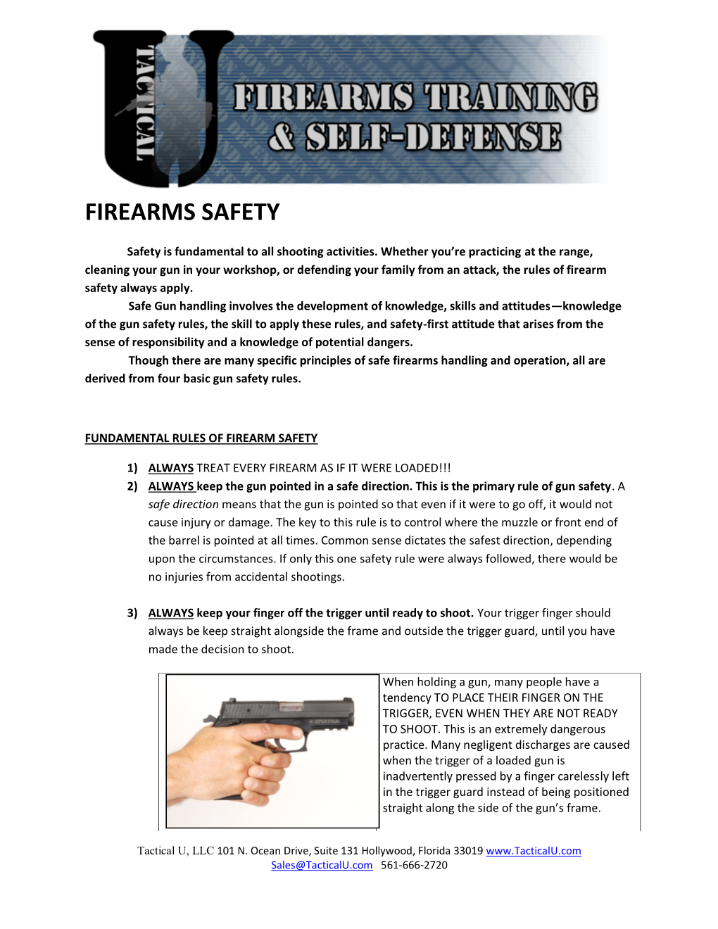 Firearm Safety Handout