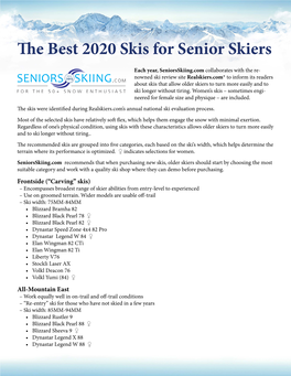 The Best 2020 Skis for Senior Skiers