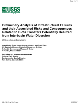 Preliminary Analysis of Infrastructural Failures and Their Associated Risks