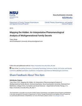 An Interpretative Phenomenological Analysis of Multigenerational Family Secrets