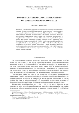 Two-Spinor Tetrad and Lie Derivatives[4Pt] of Einstein-Cartan-Dirac Fields