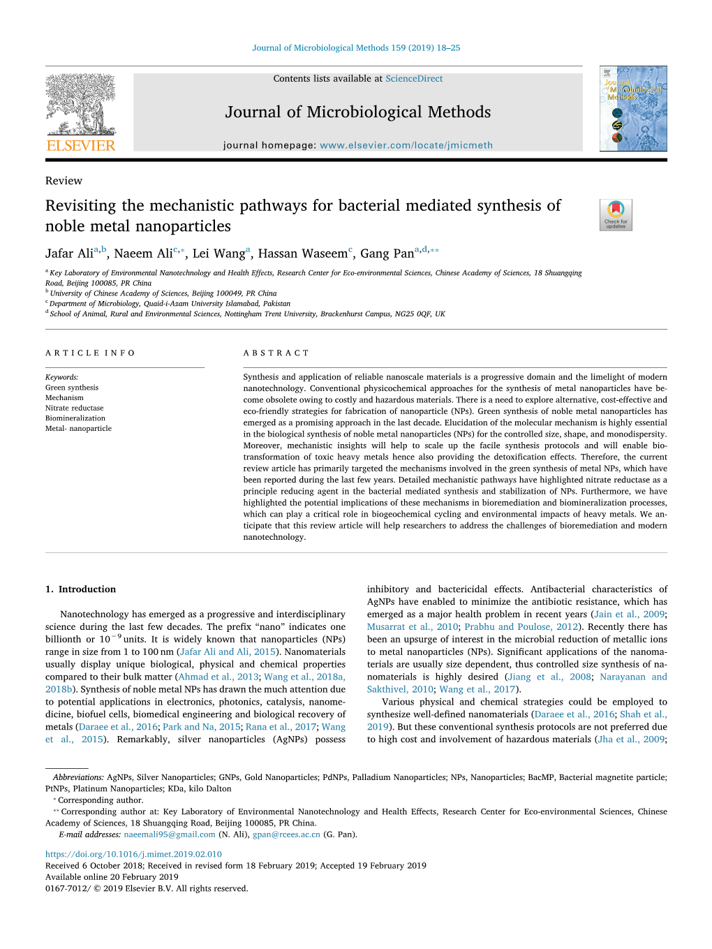 Journal of Microbiological Methods Revisiting the Mechanistic