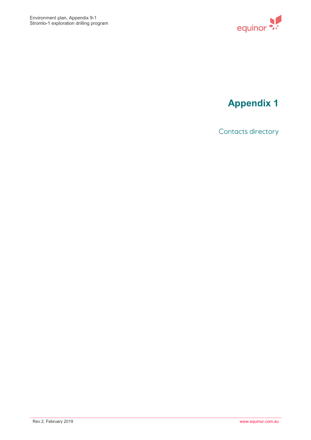 Appendix 9-1 Appendices