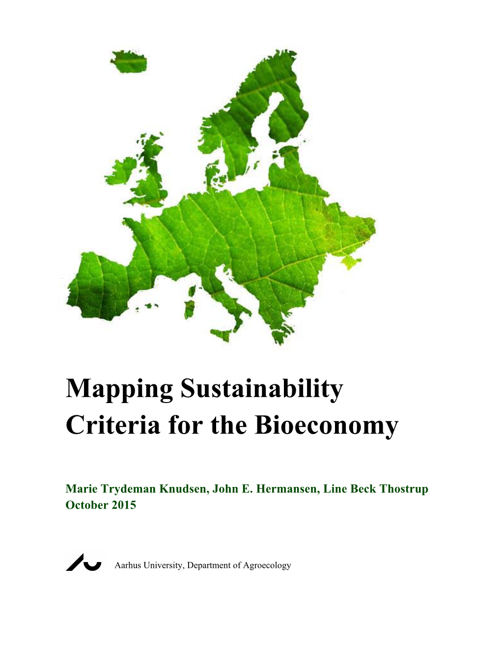 Mapping Sustainability Criteria for the Bioeconomy