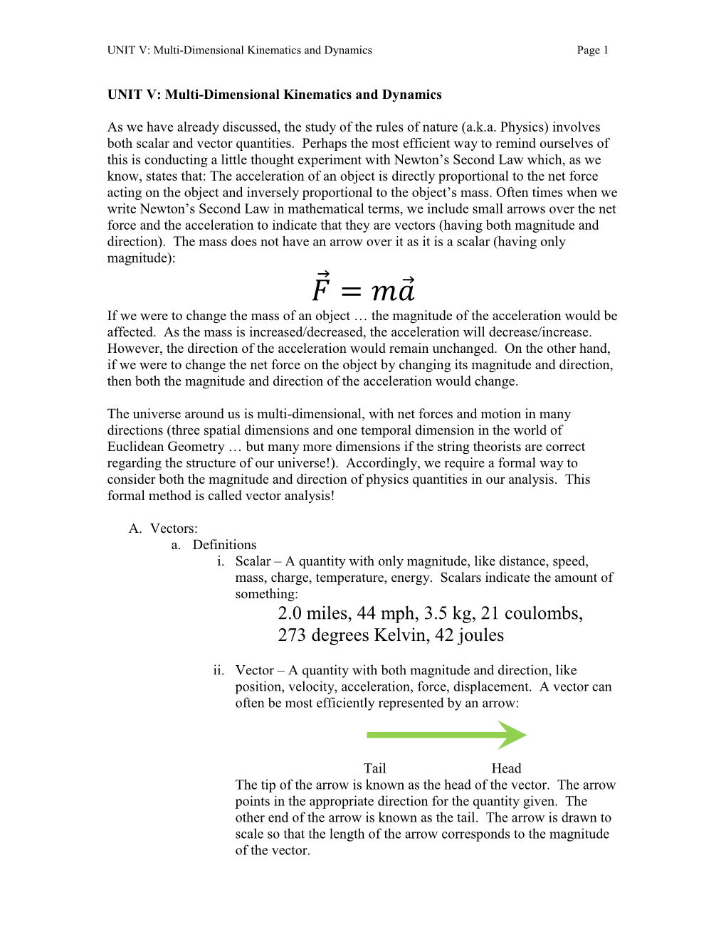 Physics Laboratory #1