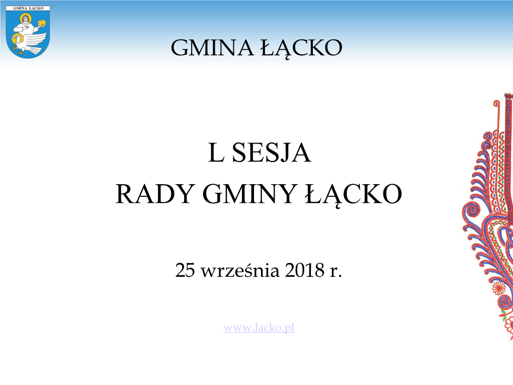 L Sesja Rady Gminy Łącko