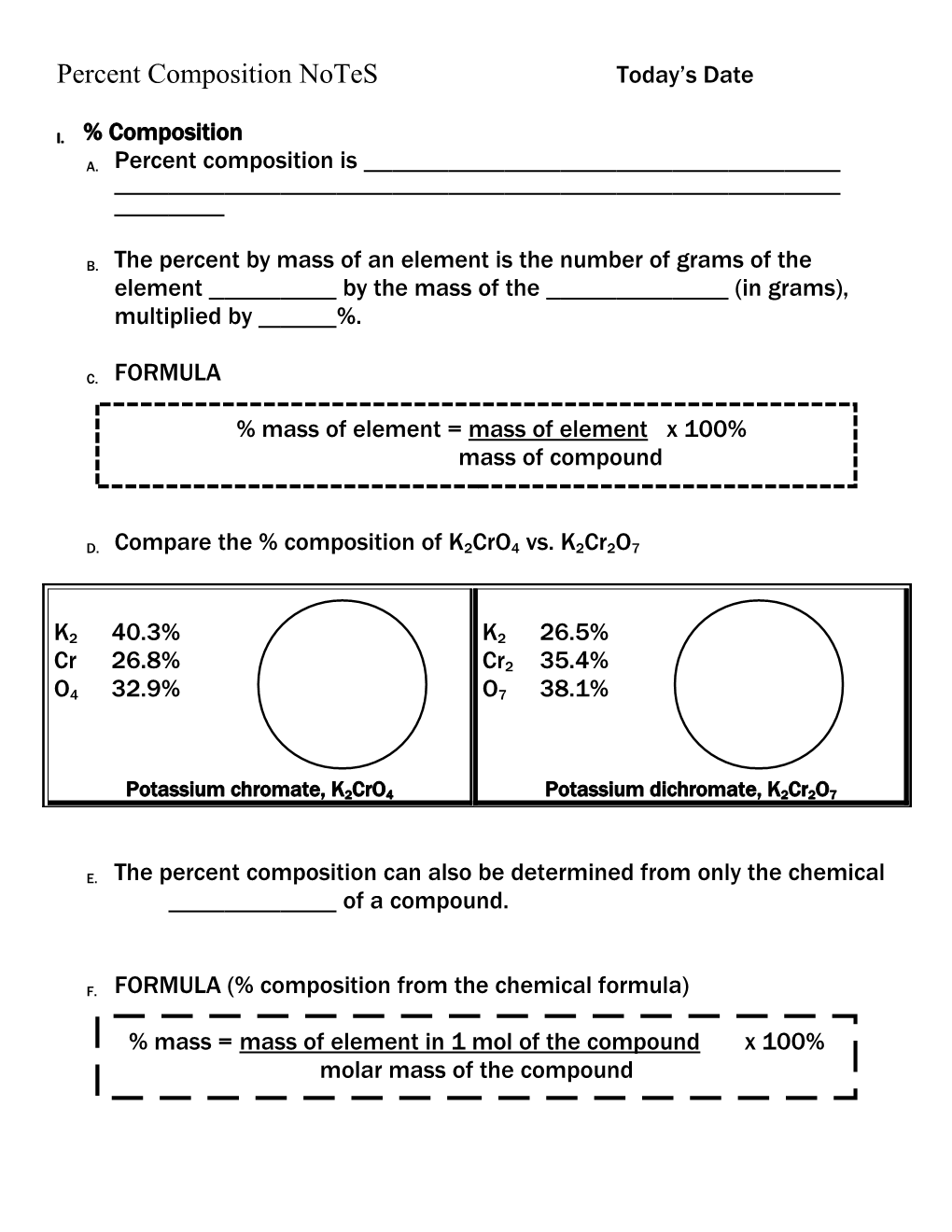 Percent Composition Notes