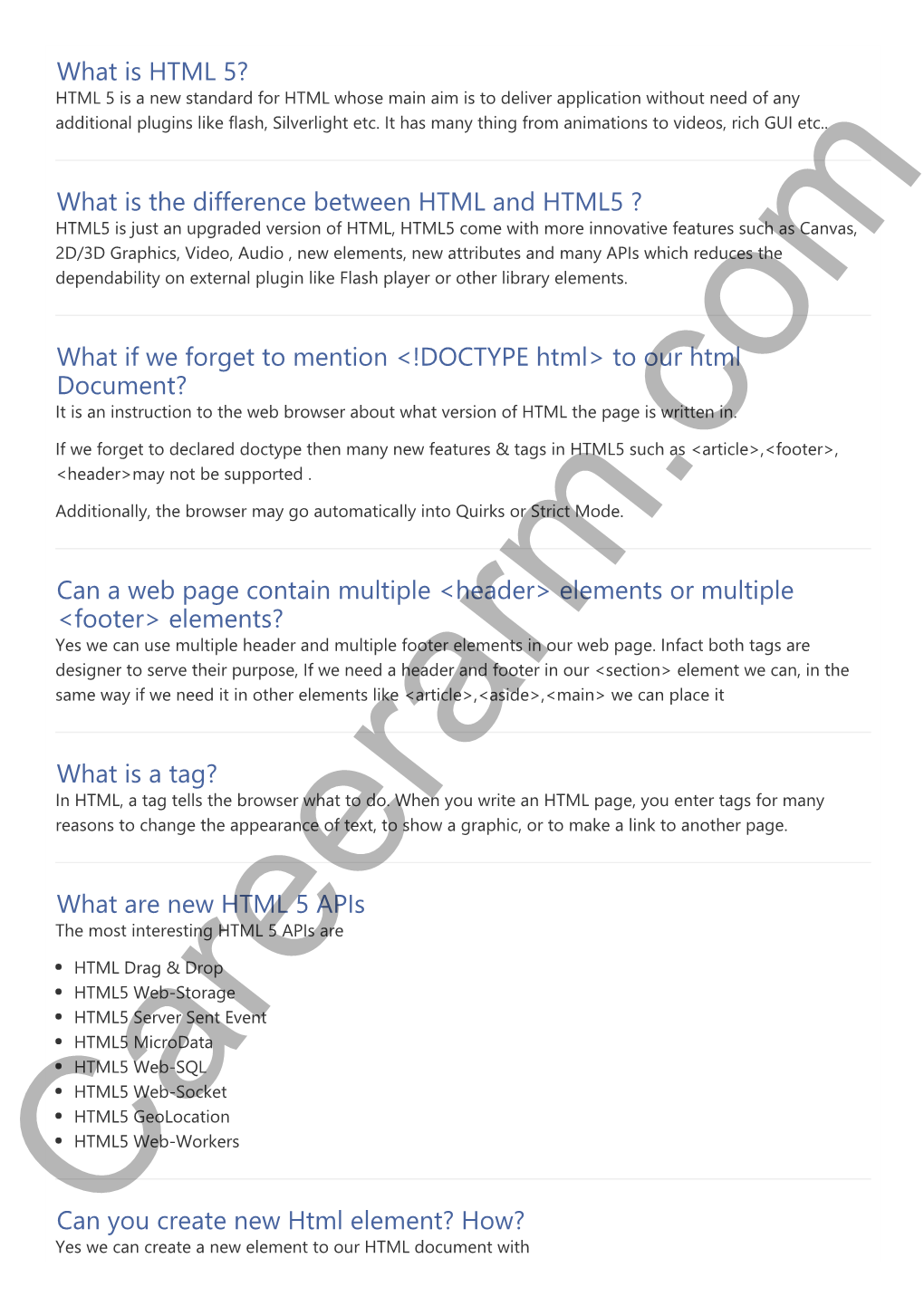 DOCTYPE Html> to Our Html Document? It Is an Instruction to the Web Browser About What Version of HTML the Page Is Written In