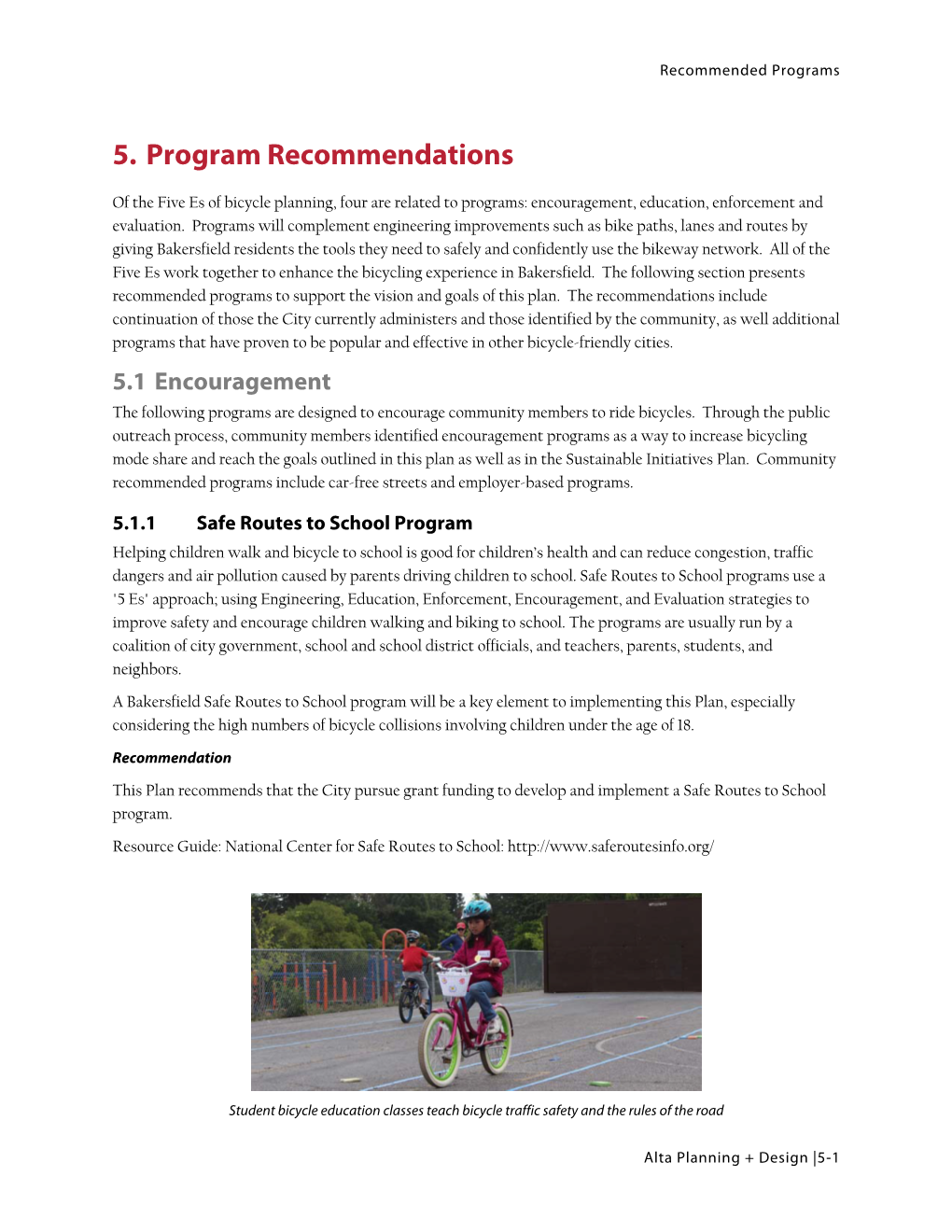 5. Program Recommendations