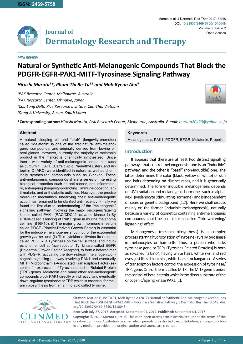Natural Or Synthetic Anti-Melanogenic Compounds That Block the PDGFR