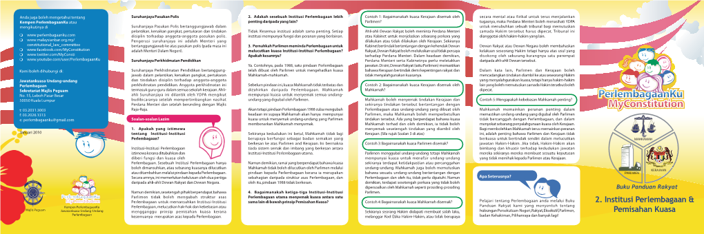 2. Institusi Perlembagaan & Pemisahan Kuasa