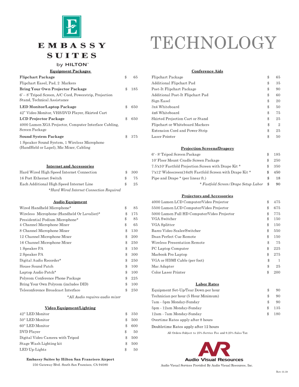 ESH SSF Price List 2019.Xls