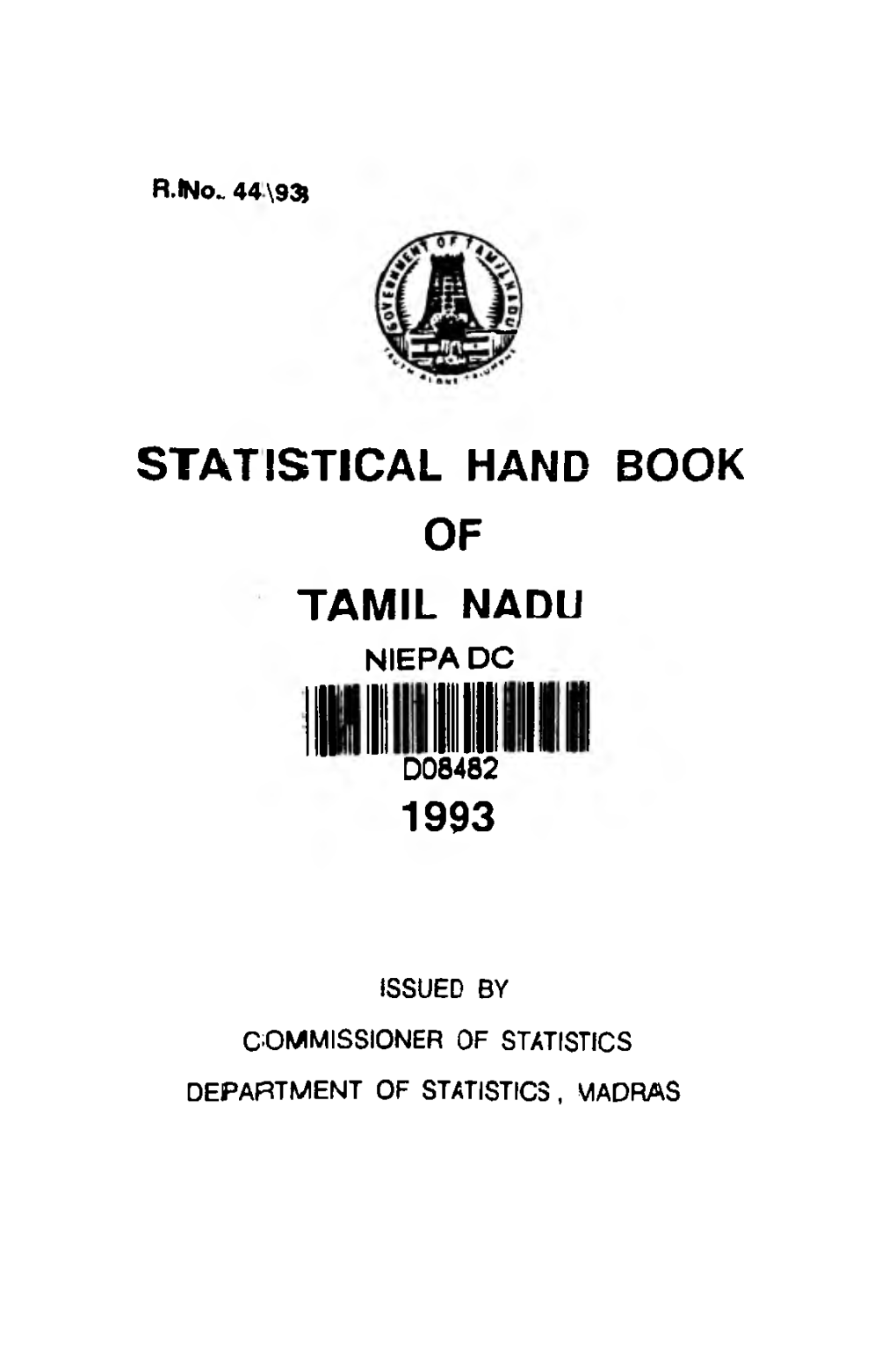 Statistical Hand Book of Tamil Nadu Niepa Dc