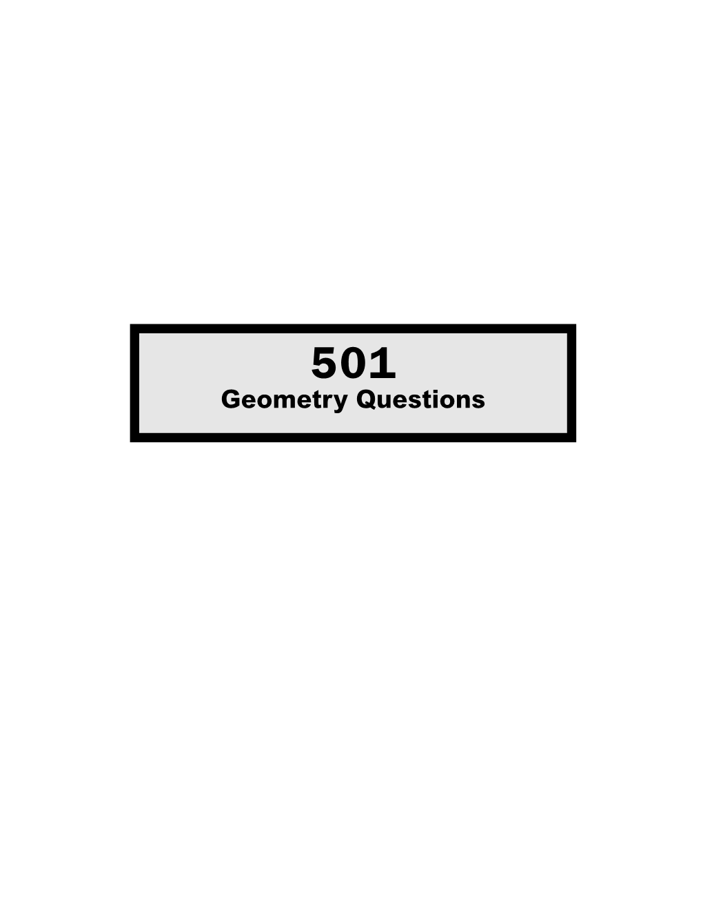 501 Geometry Questions