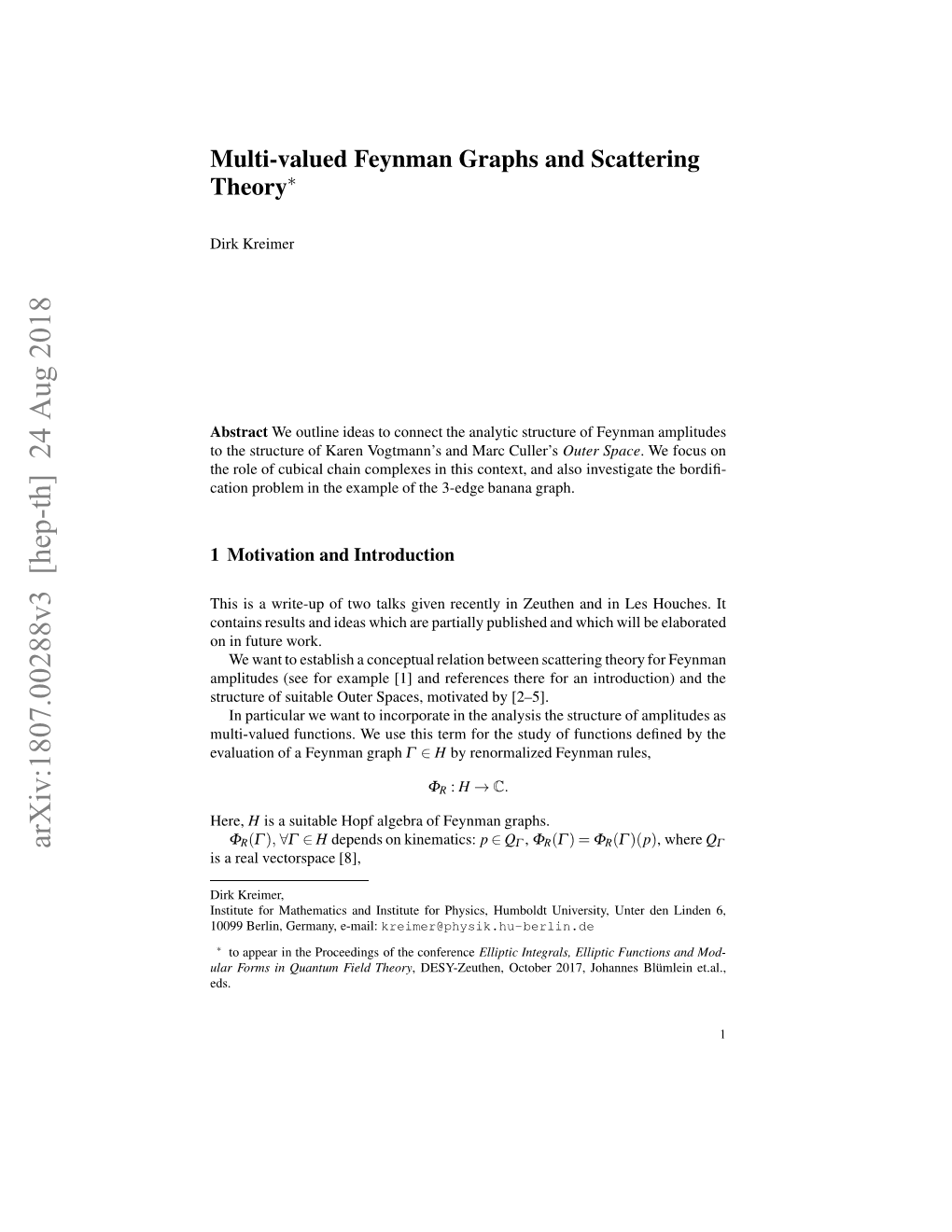 Multi-Valued Feynman Graphs and Scattering Theory 3