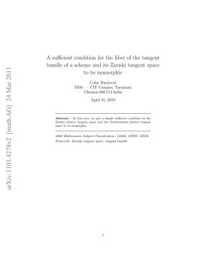 A Sufficient Condition for the Fiber of the Tangent Bundle of a Scheme and Its