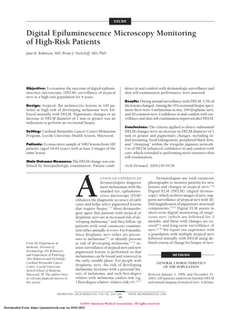 Digital Epiluminescence Microscopy Monitoring of High-Risk Patients