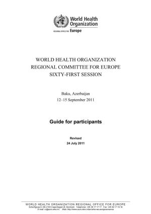 World Health Organization Regional Committee for Europe Sixty-First Session