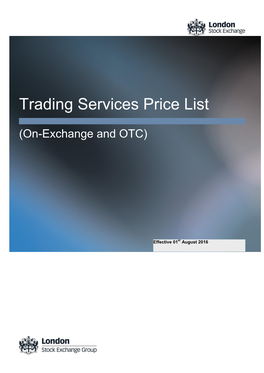Trading Services Price List