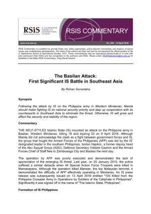 The Basilan Attack: First Significant IS Battle in Southeast Asia