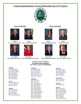 Congressional Sportsmen's Caucus Membership in the 114Th