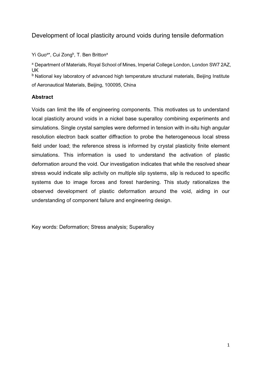 Development of Local Plasticity Around Voids During Tensile Deformation