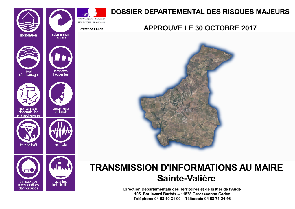 TRANSMISSION D'informations AU MAIRE Sainte-Valière