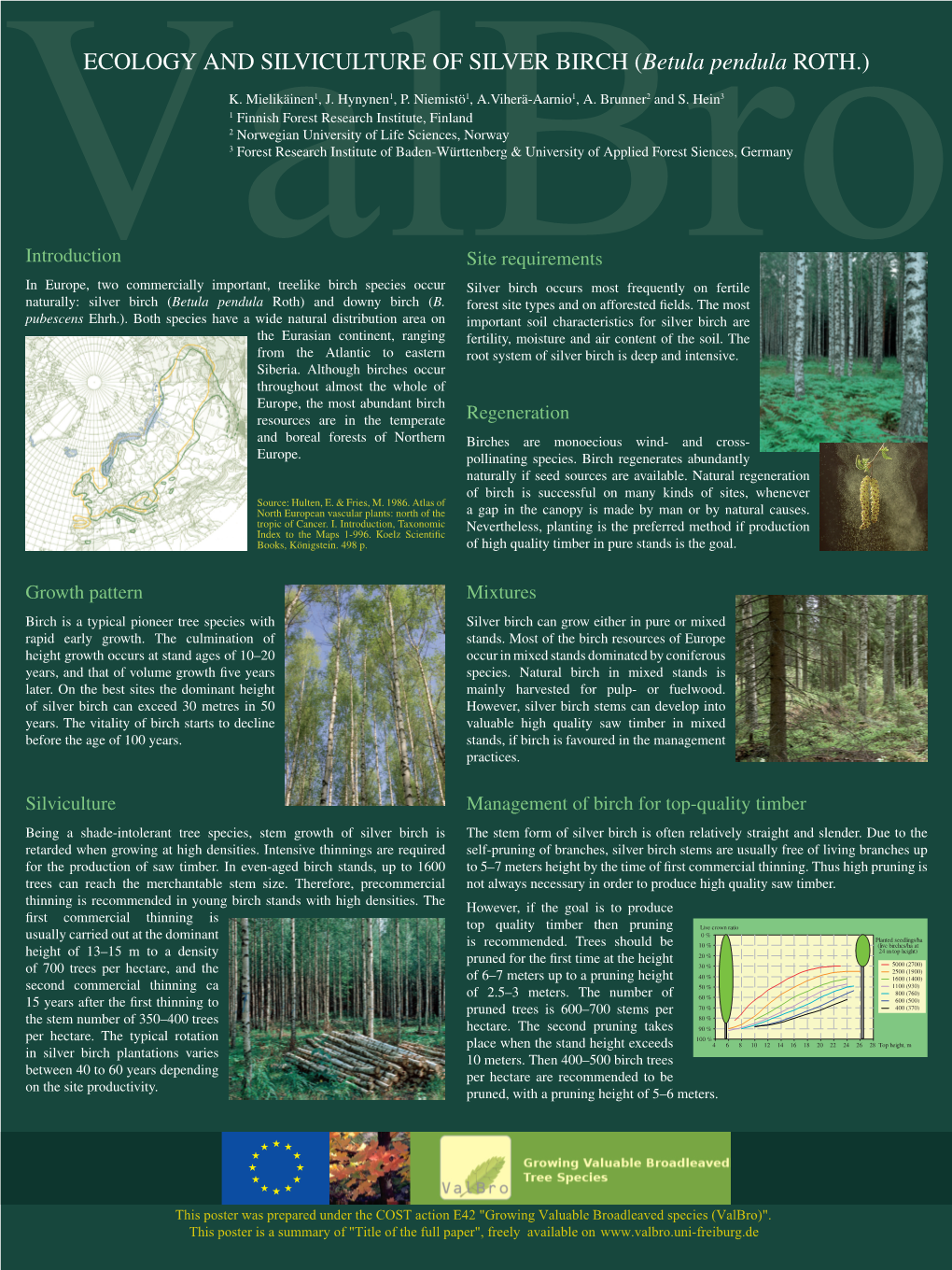 ECOLOGY and SILVICULTURE of SILVER BIRCH (Betula Pendula Roth.)