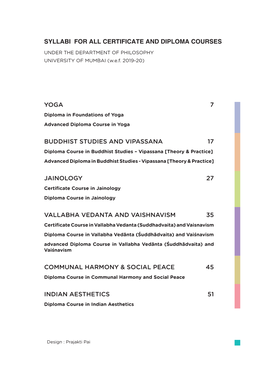 Certificate and Diploma Courses-Syllabus 2020