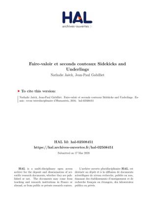 Faire-Valoir Et Seconds Couteaux Sidekicks and Underlings Nathalie Jaëck, Jean-Paul Gabilliet