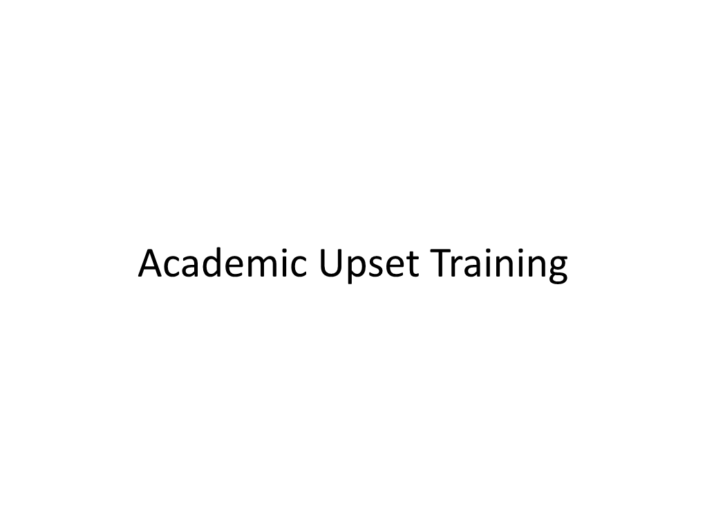 Academic Upset Prevention and Recovery Training