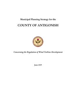 Municipal Planning Strategy for The