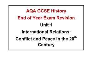 AQA GCSE History End of Year Exam Revision Unit 1